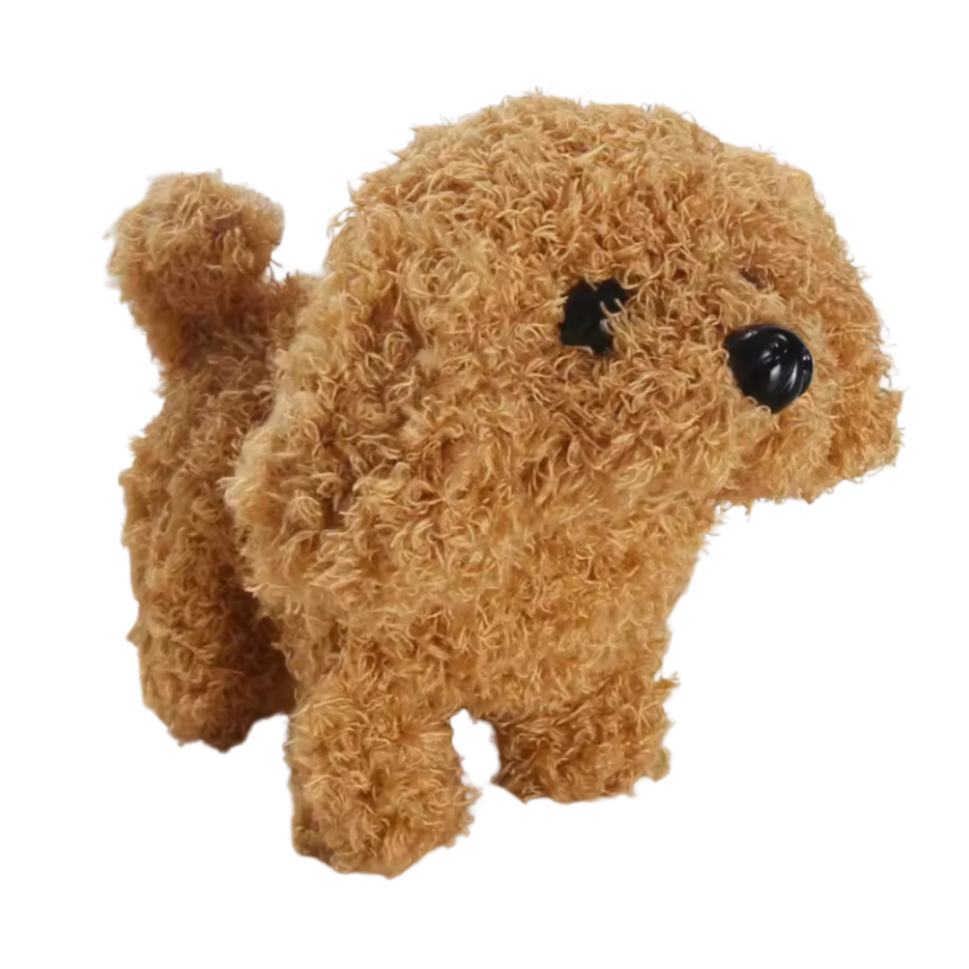 Walking Plush Dog Toy with Bark Sound, Moving Ears – Battery-Operated