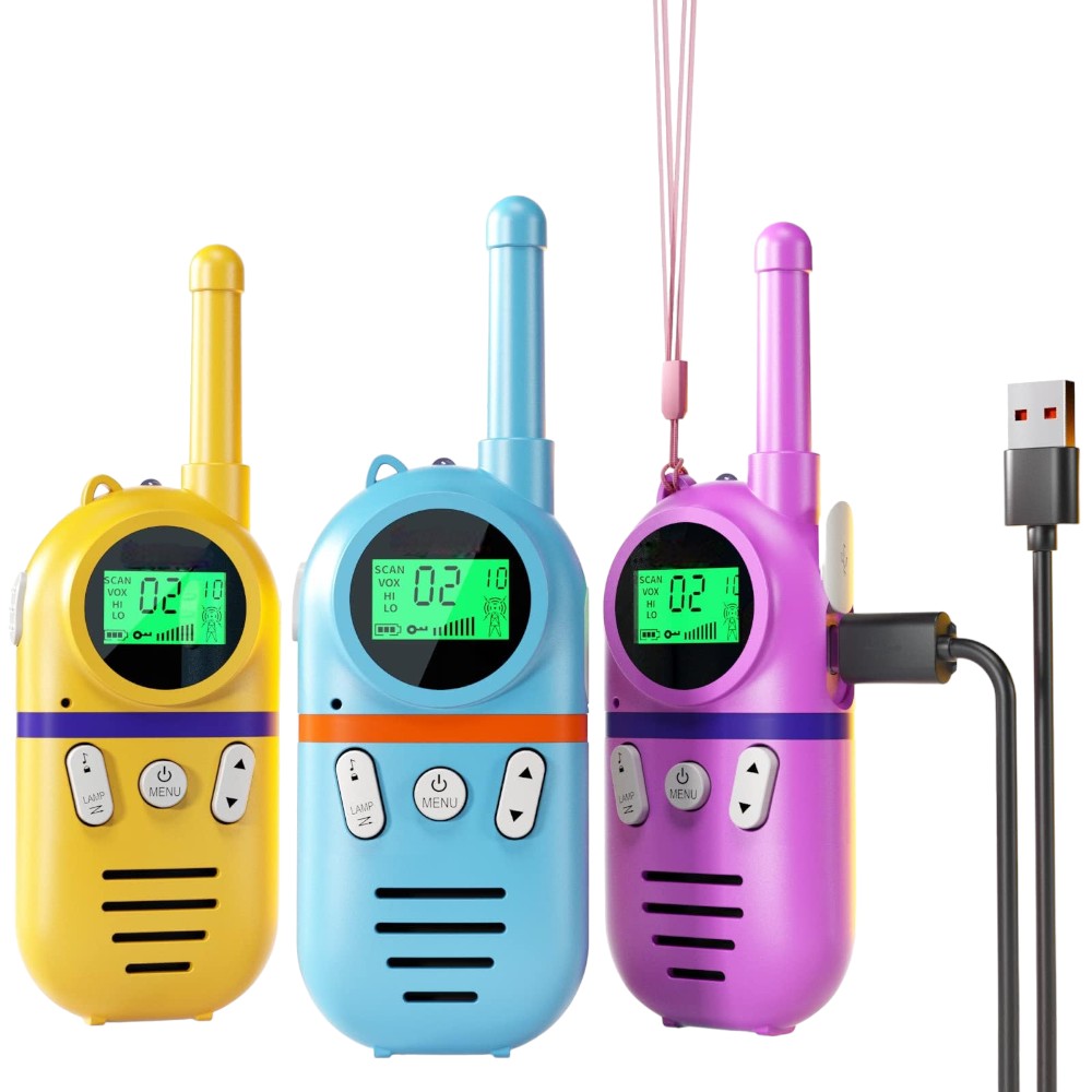 Rechargeable Walkie Talkies for Kids 48H Battery, 8 Channels, 3-Mile Range