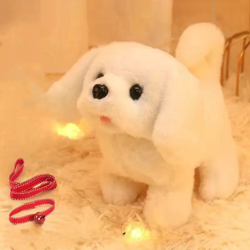 Walking Plush Dog Toy with Bark Sound, Moving Ears – Battery-Operated