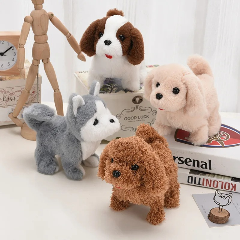 Walking Plush Dog Toy with Bark Sound, Moving Ears – Battery-Operated