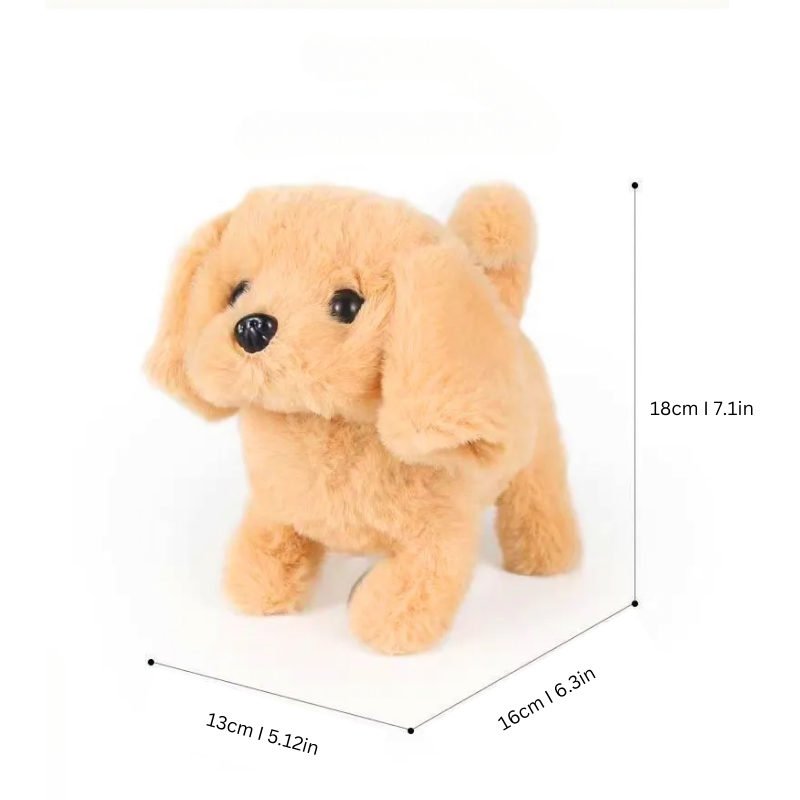 Walking Plush Dog Toy with Bark Sound, Moving Ears – Battery-Operated